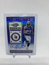 2019 Contenders Optic Alexander Mattison Rookie Ticket Auto /75 Card #102. rookie card picture