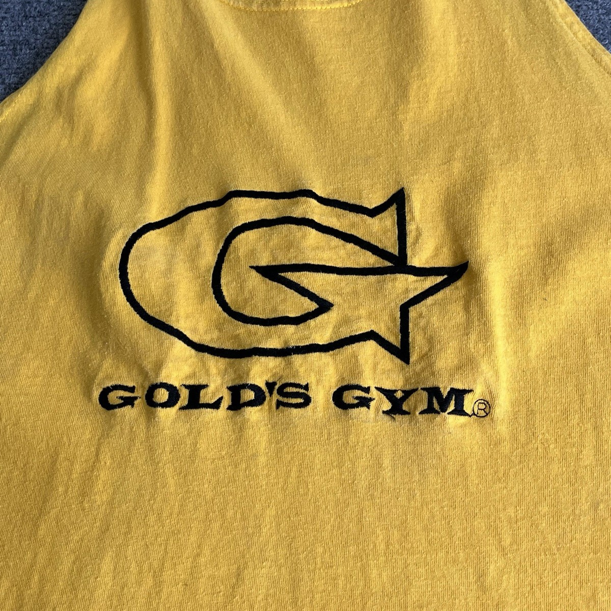 L LÝFT × GOLD'S GYM VINTAGE LOGO TANKTOP Vintage Gold's Gym Men's Size XL Yellow Stringer Tank Top Muscle