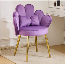 Armchair Accent Chair, Velvet Chair with Golden Legs for Vanity