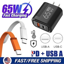 65W Super Fast Charger Power Adapter  Cable For Samsung S26 S25 Ultra A17 A16