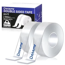 2 Rolls 3M Heavy Duty Double Sided Tape 20FT – Clear, Removable, Wall & Poster