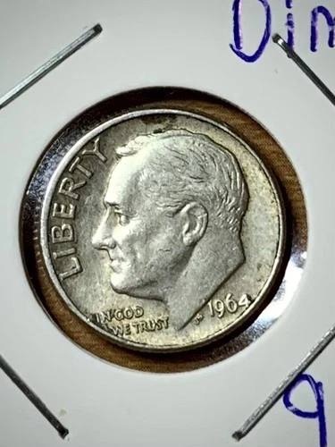 1964-D Roosevelt Dime 90% Silver Extra Fine *Nice Torch/Edge Details Sleeved