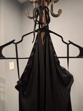 halter neck, black maxi, body con shien black halter dress