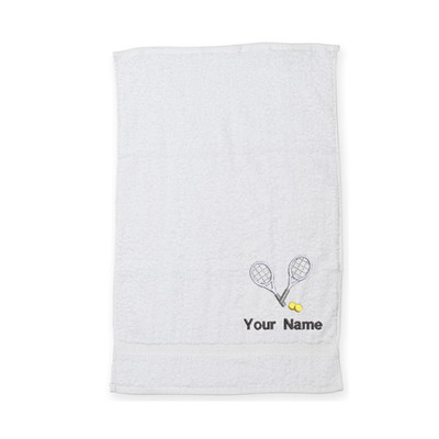 Personalisierte bestickte Tennis Handtuchschläger & Name 100 % Baumwolle Fitnessstudio Sport