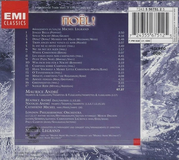 Maurice Andre, Michel Legrand – Noel! / EMI RECORDS CD 1998 - Bild 2 von 2