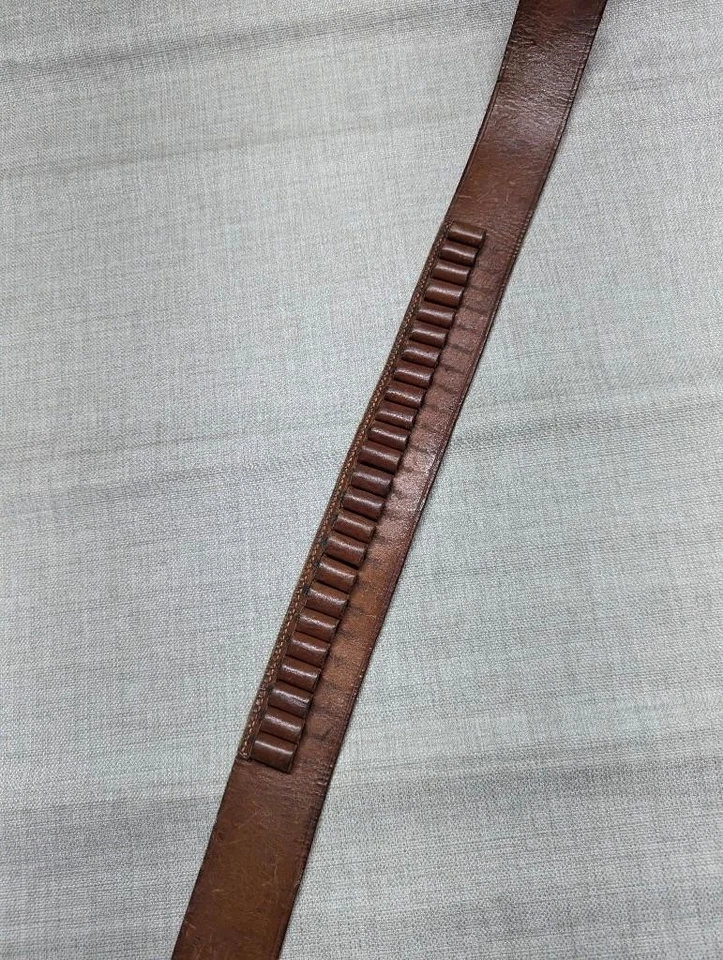 vintage BIANCHI buckle belt 32 ammo holster WESTERN cowhide leather B15 gun - Image 3 of 4