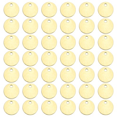 58 Stck. 8 mm Blanko Runde Massive Messing Etiketten mit Loch Stanzanhänger für DIY Projekte