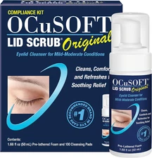 Lid Scrub Original Compliance Kit - Instant Foaming Eyelid Scrub & Lint-Free Wip