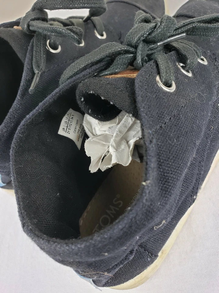 Zapatos informales TOMS juveniles negros al tobillo con cordones talla 2,5 Foto 3 de 4