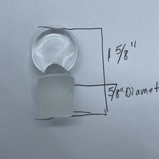 Vtg Glass Decanter Stopper Liquor Medicine Clear Top Replacement 1 5/8”
