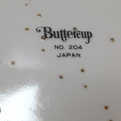 Set of 4 Buttercup Japan Floral Stoneware Bread Plates Brown