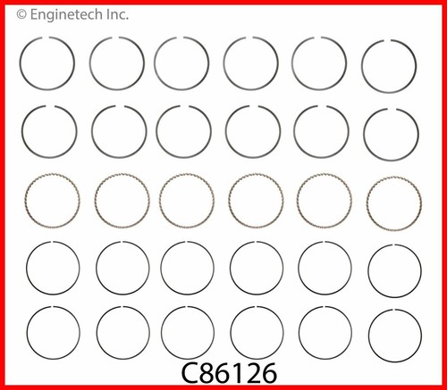 Engine Re-Ring/Remain Kit with Chrome Rings for 98-10 Chrysler 2.7L/167 V6 24V - Picture 2 of 10