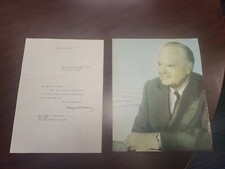 Herbert Hoover 1. signed typed letter  2. signed inscribed photo. 2 signatures