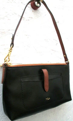 -RALPH LAUREN petit sac à main cuir TBEG vintage bag authentique - Photo 1/4
