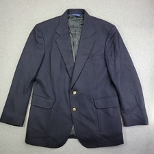 Vintage Pendleton Mens Blazer Sport Coat 44 Navy Blue 100 Wool peacoat