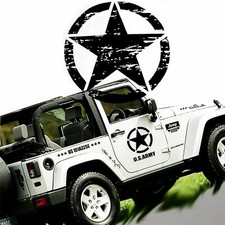 Black Army Star Graphics Sticker For Suv Truck Hood Body Side Doors