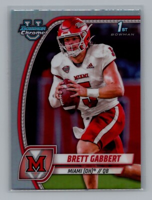 2024 Bowman Chrome University #27 Brett Gabbert 1st Bowman Refractor Miami (OH)