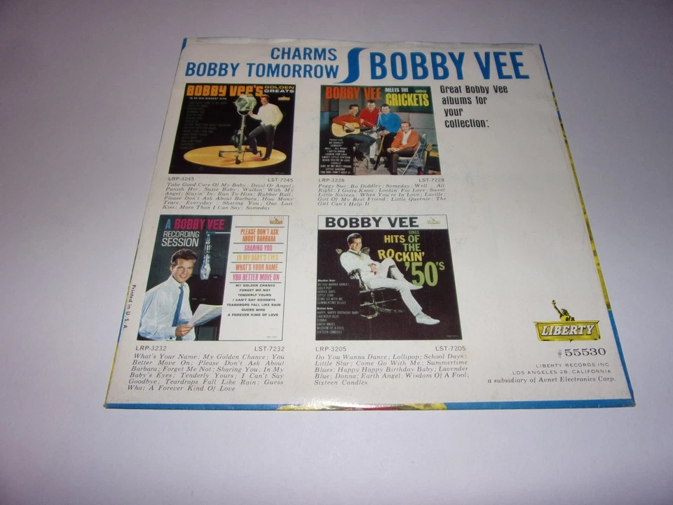 Bobby Vee: Charms / Bobby Tomorrow / 45 With Pic Sleeve / "EX"  - Image 2 of 3