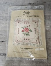 Vtg Candamar Something Special Rose Pillow Counted Cross Stitch Kit 50097 Rare