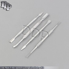 Manicure Pedicure Cuticle Pusher Remover Toe Nail Filer Spoon Gouge Podiatry
