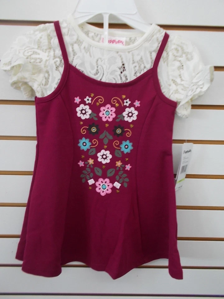 Conjunto de leggings Flapdoodles para niñas $42 2 piezas frambuesa negra talla 4 - 6X Foto 2 de 4