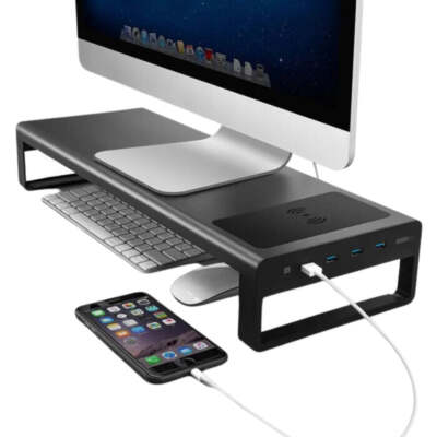 Aluminium Alloy Laptop Monitor Stand with USB Ports and