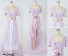 Movie Titanic Cosplay Rose Costume Women Long Tailed Dress Elegant Clothing Cute