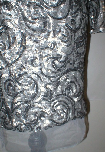 New NWT Designer Silver Badgley Mischka Womens 2 Metallic Sequin Cocktail Dress - Picture 7 of 12