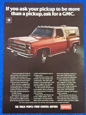 1976 GMC PICKUP TRUCK ORIGINAL PRINT AD CLASSIC WORK/FARM TRUCK AMERICAN MADE GM