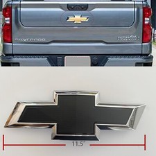 New Chrome Black Rear Tailgate Bowtie Emblem For 2014 - 2018 Gm Silverado 1500
