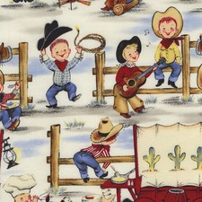 LIL COWPOKES By The Yard MICHAEL MILLER FABRIC COWBOY KIDS BOYS CX0248-D