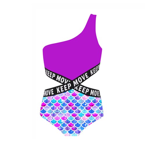 Kids Girls Two-pieces Sleeveless Beachwear Swimsuits Palm Printed Bathing Suits - Picture 43 of 60