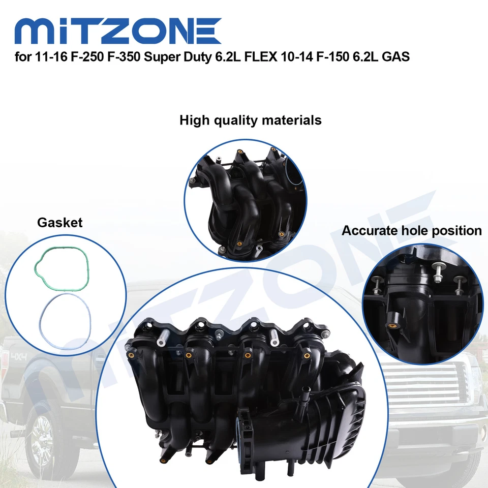 Впускной коллектор Mitzone для Ford 11-16 F-250 F-350 Super Duty 10-14 F-150 6,2 л - Изображение 4 из 4