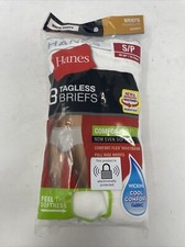 New Men  s Hanes White Comfort Soft Tagless Full Rise Briefs 3 pk NOS 2252P3 S/P