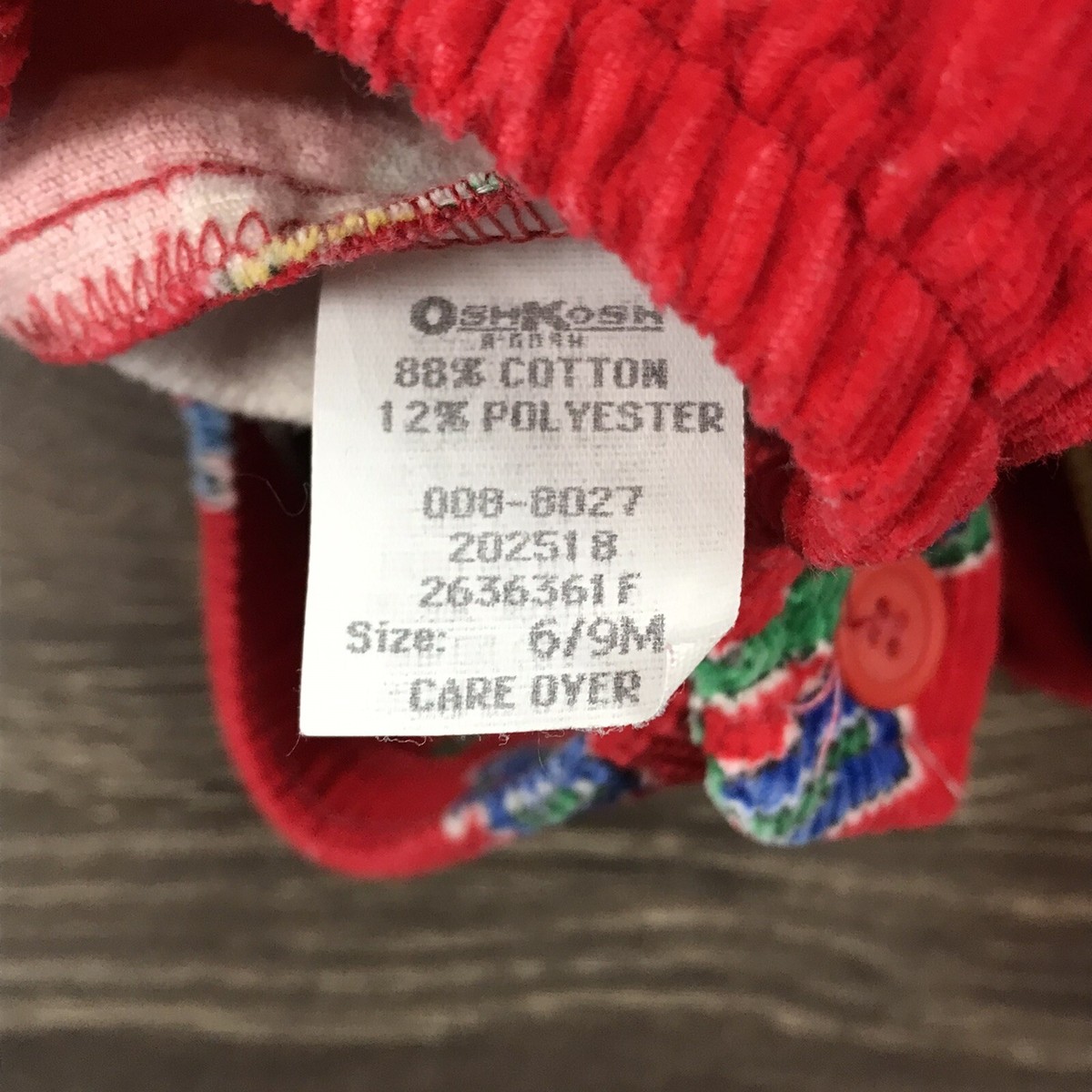OshKosh B'Gosh Boys Vintage 90s Cowboy Corduroy Christmas Overalls