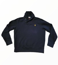 Polo Ralph Lauren Navy Blue Long Sleeve Button Sweater Mens Size Medium