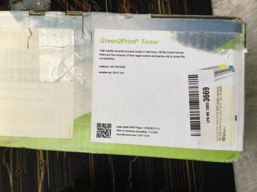 Tóner Green2Print amarillo 8000 páginas reemplaza cartucho OKI 44315308 para OKI - Imagen 4 de 4