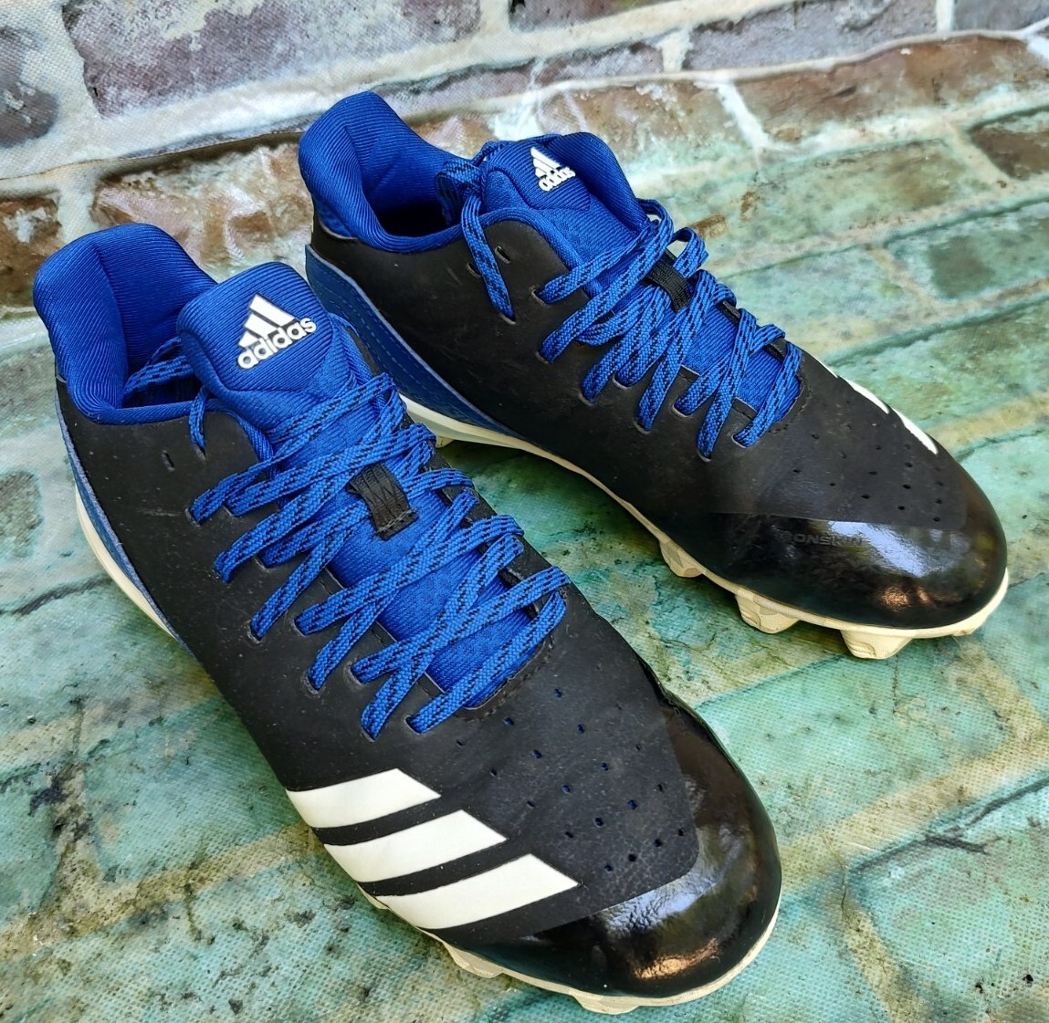 Adidas Ironskin Icon 4 MD Baseball Cleats Men's Size 6 Black/ Blue  Excellent | eBay