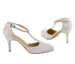 ivory satin court shoes