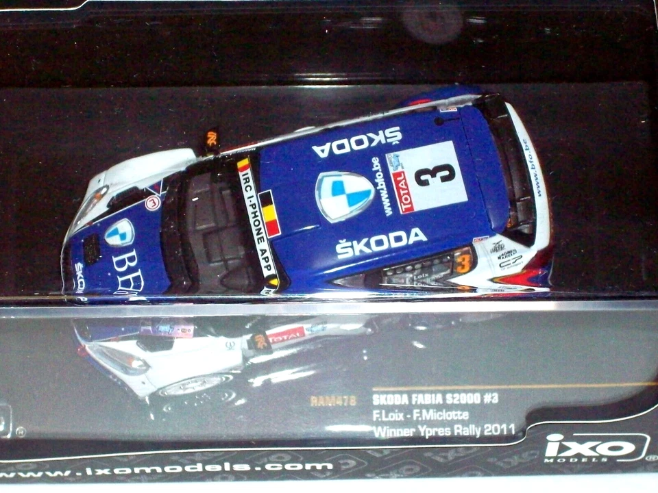 IXO 1/43 RAM478 SKODA FABIA S2000 #3 F.LOIX/F.MICLOTTE Winner YPRES RALLY 2011 - Immagine 2 di 4