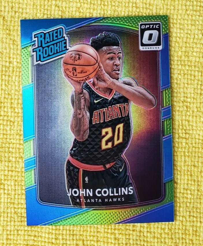 2017-18 JOHN COLLINS RC ROOKIE DONRUSS OPTIC #182 LIME GREEN HOLO PRIZM /175