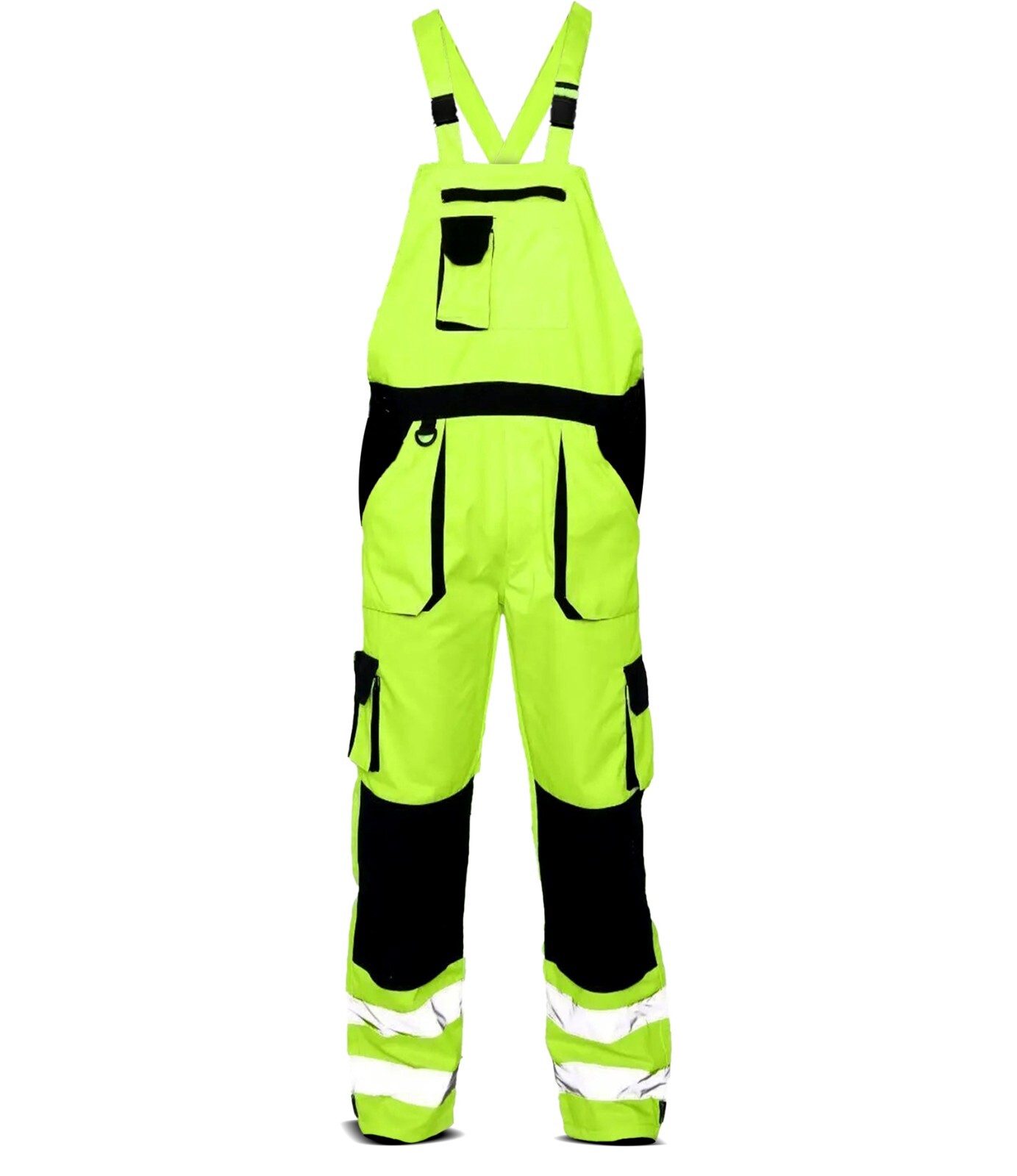 Traje general de vellón de seguridad con peto y tirantes en contraste Hi Vis Viz