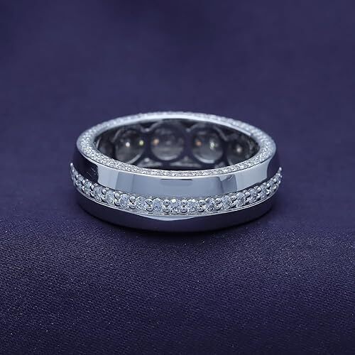 1.40ct Moissanite Eternity Wedding Band Ring For Men's 10k or 14K Soild ...