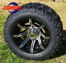 GOLF CART 10" SPIDER WHEELS/RIMS and 18"x9"-10" DOT ALL TERRAIN TIRES (4) 