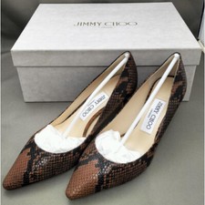 JIMMY CHOO ROMY 60 Snake Printed Leather Pump US Size 5.5 Rank A LTD From JP