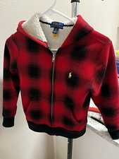 Polo RALPH LAUREN-Boys-reddish black-Zip Up-Jacket Hoodie Label-Size-8