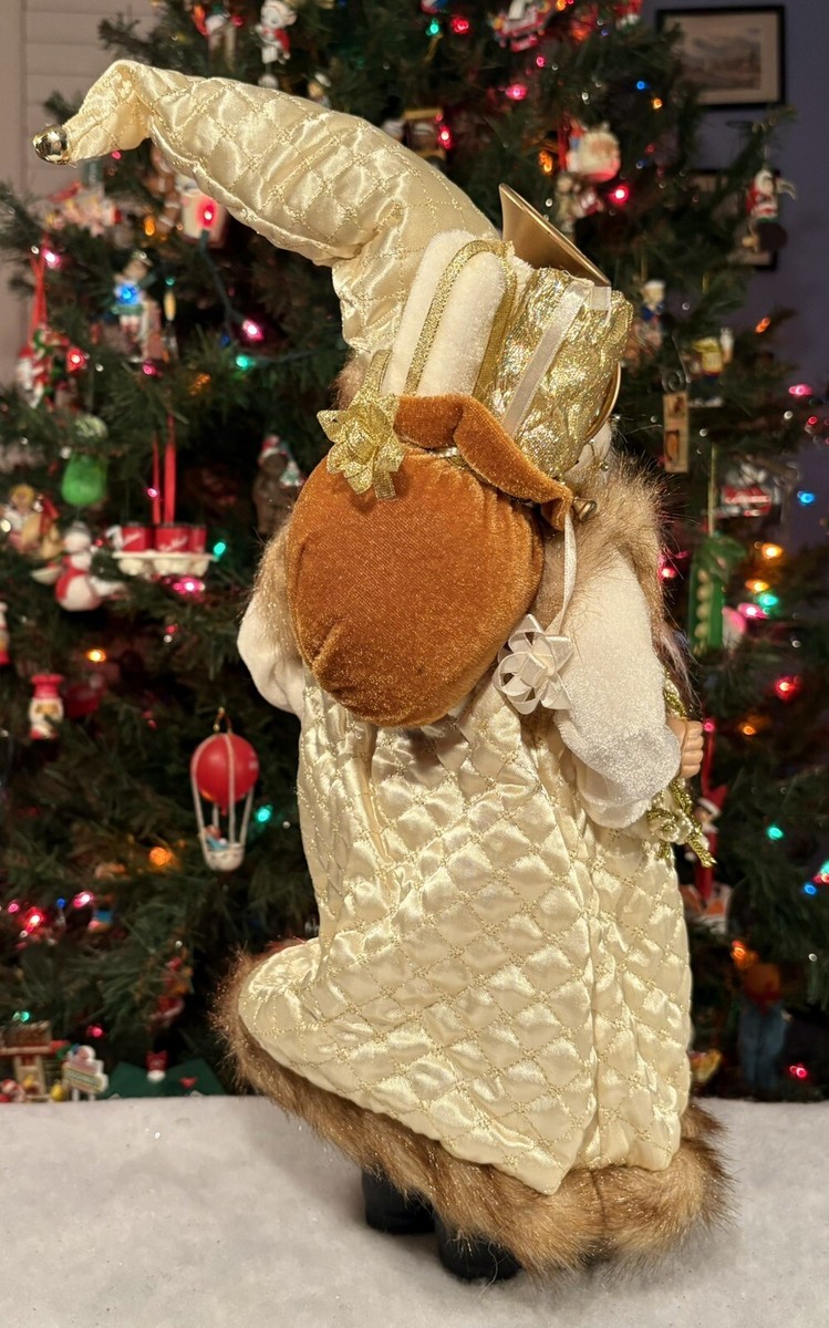 North Pole Trading GOLDEN SANTA 17” Figure: Sack Of Instruments