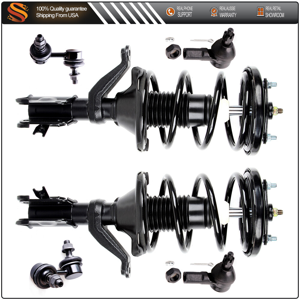 2001-2005 Honda Civic Front Struts with Spring Sway Bar & Outer Tie Rod (Non-SI)