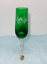 Dresden Crystal Kristall Glas, Sektglas -  handgeschliffen  Überfang