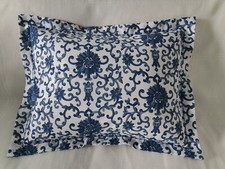 ROSETA PORCELANA RALPH LAUREN AZUL Nueva Tela Hecha a Mano ALMOHADA TIRANTE Falsa 12x16"